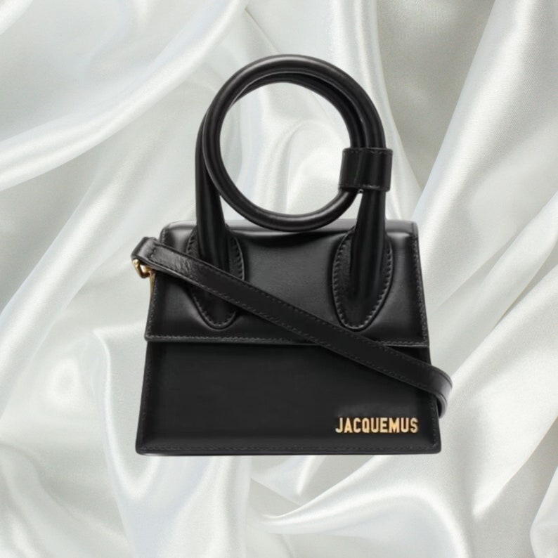 Mini sac Le Chiquito Noeud inspiré de JACQUEMUS Petit sac à bandoulière artisanal Accessoire de mode chic Black