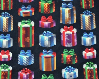 Christmas Cotton Jersey Knit Fabric by the Half Yard, New Years Balls