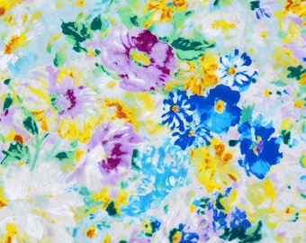 Botanical Crepe Chiffon Fabric: Floral Sheer Remnant (1.5 Yards)