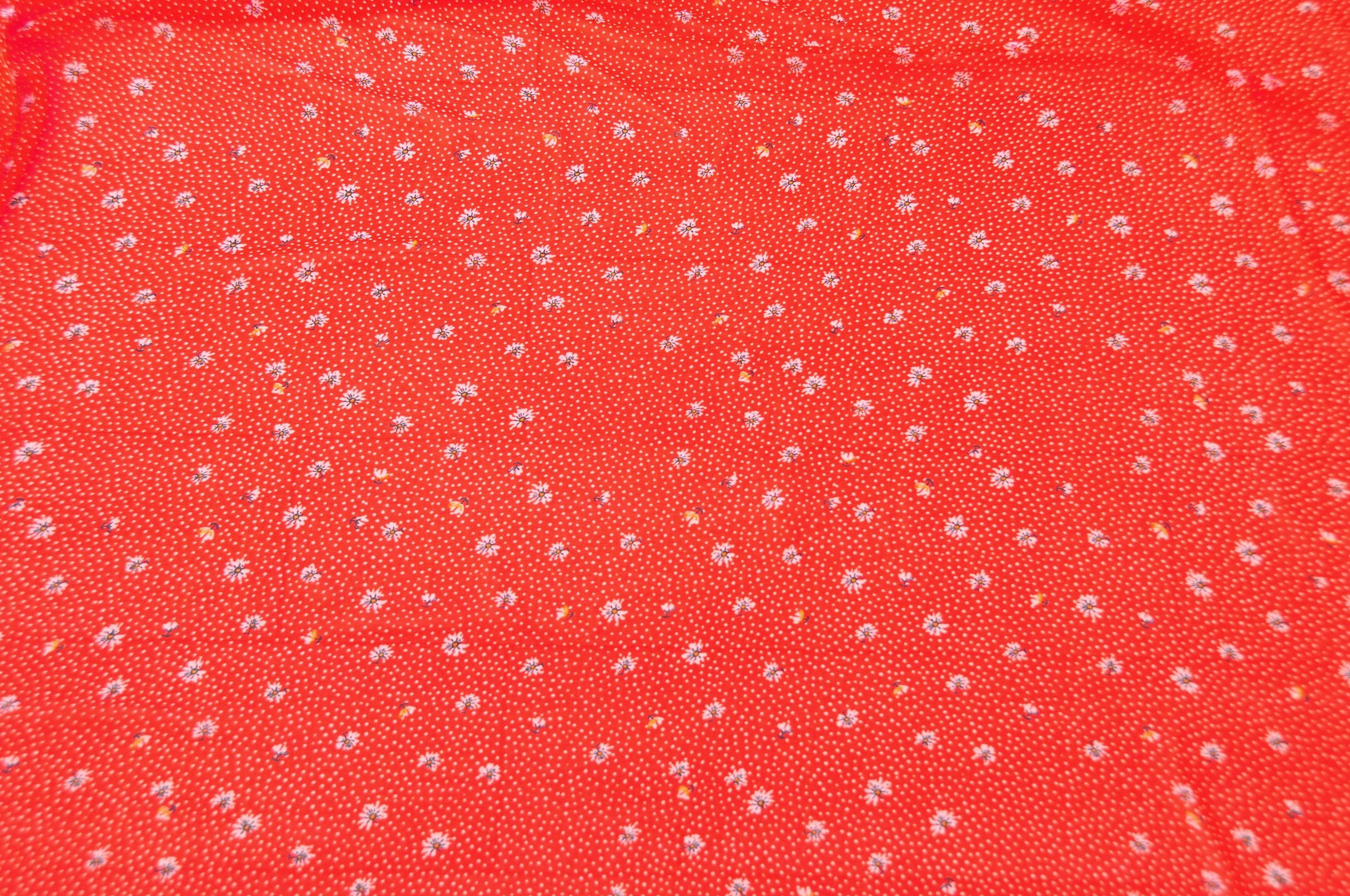 Red Translucent Fabric Red Floral Chiffon Fabric, Transparent Ditsy Daisy Print - Etsy