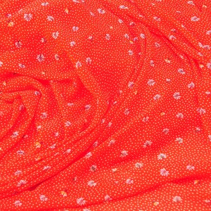 Red Translucent Fabric Red Floral Chiffon Fabric, Transparent Ditsy Daisy Print - Etsy