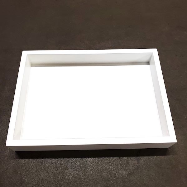 Sturdy Wood Composite Tabletop Storage Organization Jewelry Catch-All Display Box Tray 9x13" Powder Coated White - BRAND NEW!