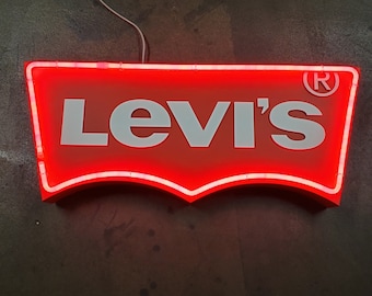 Vintage Levi's Sign, Neon Levi's Sign, 1970s Neon, Vintage Levi's