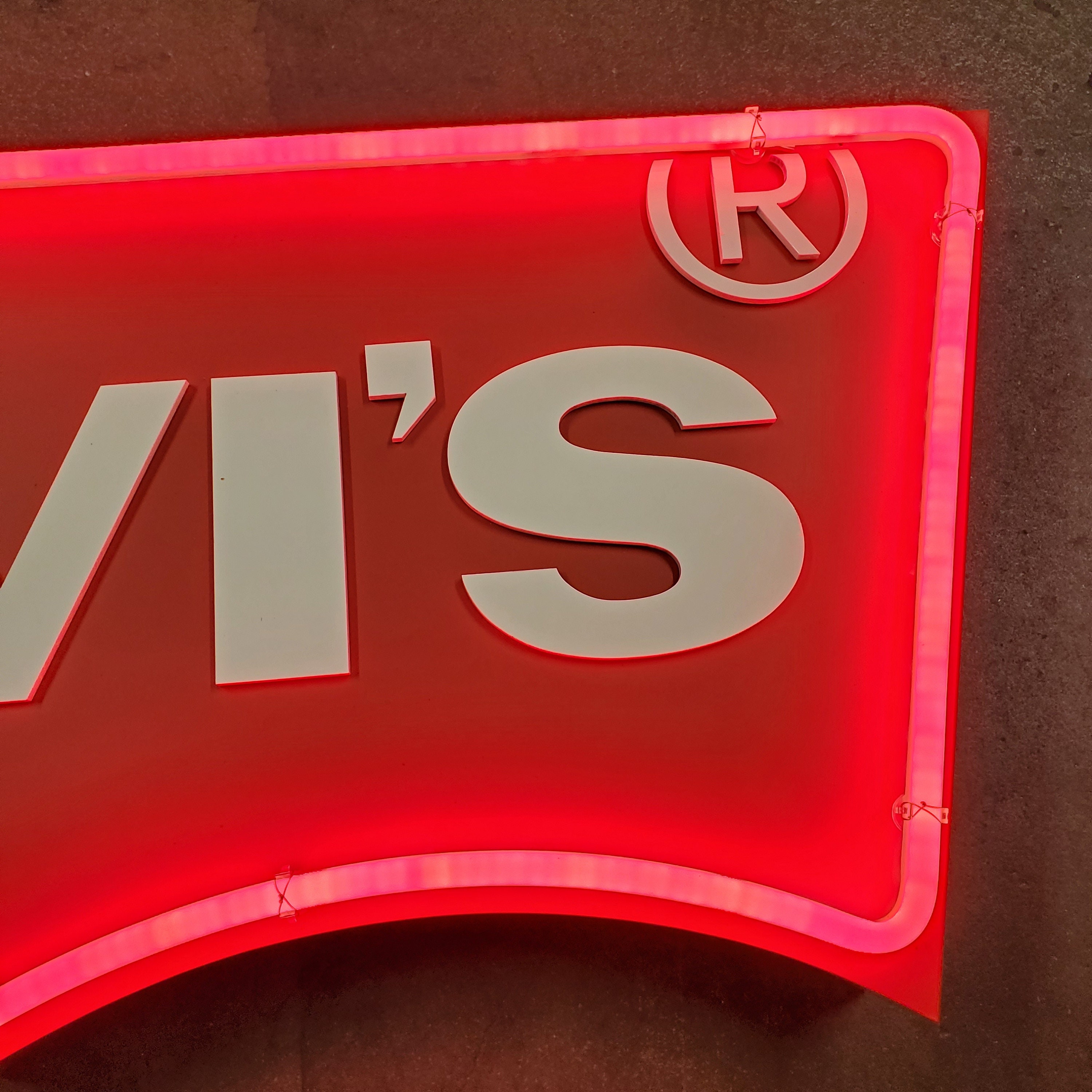 Levi's Denim Jeans LED (faux) Neon Illuminated Light-up Large