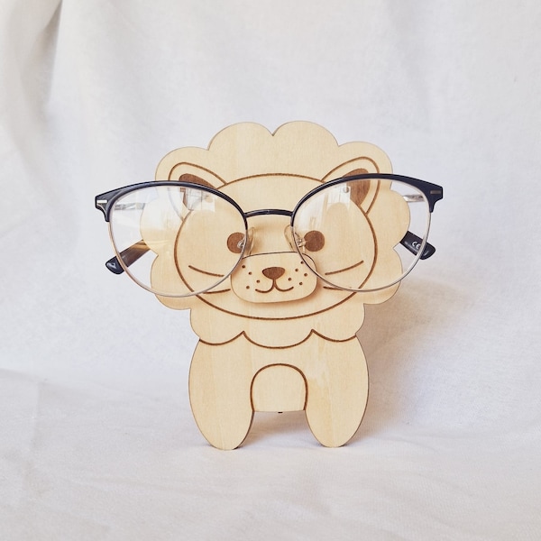 Support lunettes en bois pour enfant, animaux mignons, Déco chambre enfant