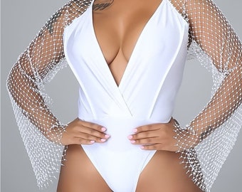 Body - Maillot de bain strass manches longues