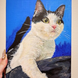 Custom Pets Portrait Painting, LINEN PANELS, acrylic, home decoration, wall art , custom sizes and background, For Cats, ColorFantasyByTan image 6