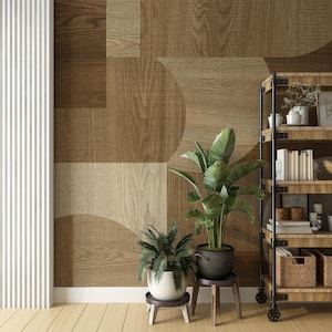 Tapete aus Holzformen, abstraktes Holz geometrisch, modulare Wandpaneele aus dunklem Holz, Akzentwandpaneel, dekorative Wandpaneele Einfache Installation
