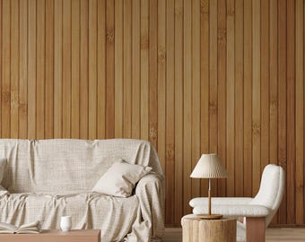 Pine Wood Planks Wallpaper, Wooden Oak Slat Panels Peel & Stick Wallpaper, Natural Wood Texture Self Adhesive Wallpaper
