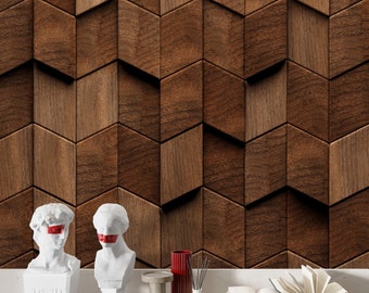 Wood Chevron Wallpaper, Farmhouse Wallpaper, Industrial Wallpaper, Wood Pattern Wallpaper, Peel and Stick Wallpaper, Removable wallpaper #64