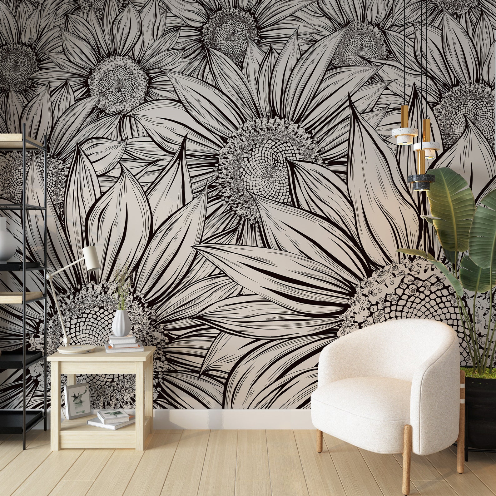 3D Sunflower 102170 Dena Tollefson Floor Mural  Wallpaper Murals Self-Adhesive Removable Print Epoxy