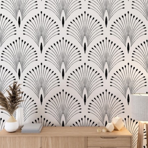 Minimalistische Art Deco Tapete, Geometrische Tapete, Abstrakt, Geometrische Abziehen Und Aufkleben Tapete Schlafzimmer, Moderne Tapete, Rentner Wandbild