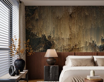 Regenbehang, luxe behang abstracte lijn moderne muurkunst muurschildering, print schil en plak, zelfklevend behang voor slaapkamer woonkamer