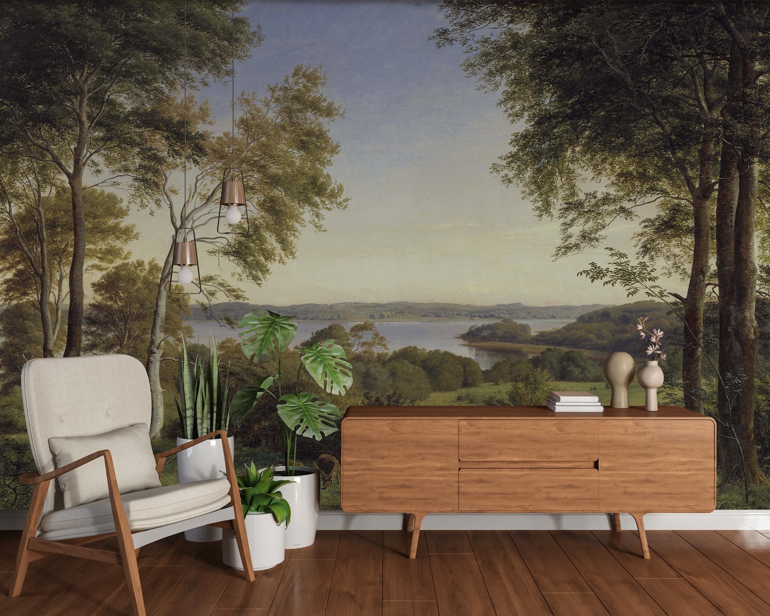 Vintage Landscape Wallpaper, Scenic Wall Mural Wallpaper Landscape ...
