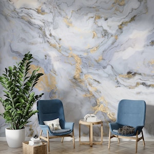 Luxury Marble Wallpaper, Marble Wallpaper Peel and Stick, Grey Marble Texture Wall Mural, Removable Wallpaper, Art Wallpaper #43