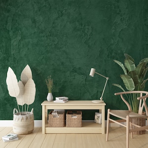 Green Painted Texture Wallpaper Mural, Concrete Wallpaper, Artistic Abstract Design Mural, Ideal for Walls and Accent