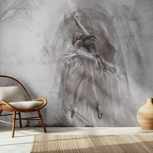 Ballerina Loft Wallpaper, Bedroom Loft Wallpaper Beauty Salon Wall Decor, ballet dancers decor wallpaper