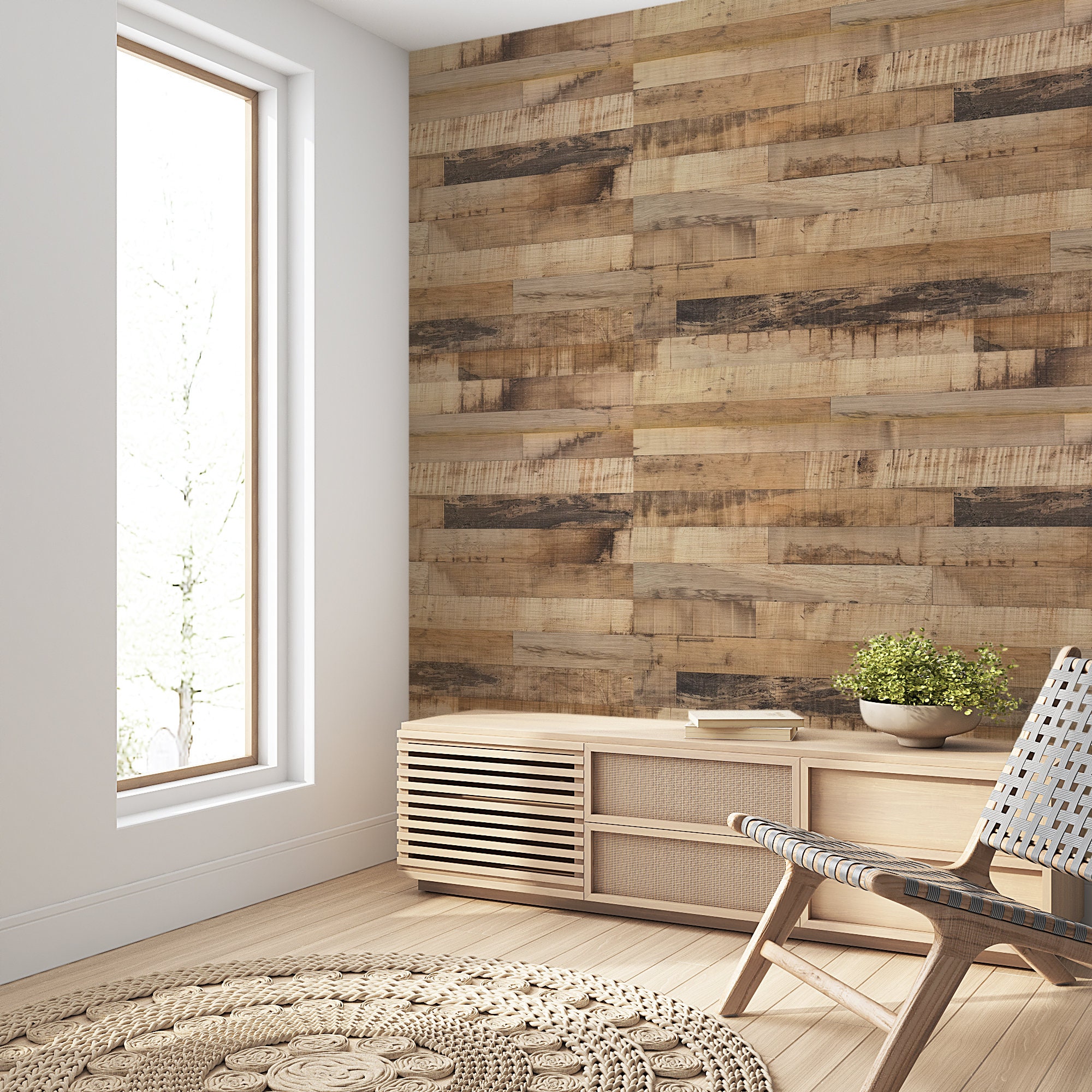Wooden Plank Wallpaper, Plank Look Wall Mural, Wooden Texture Look Mural, Wood Wall Parquet, Peel and Stick Wood Wallpaper