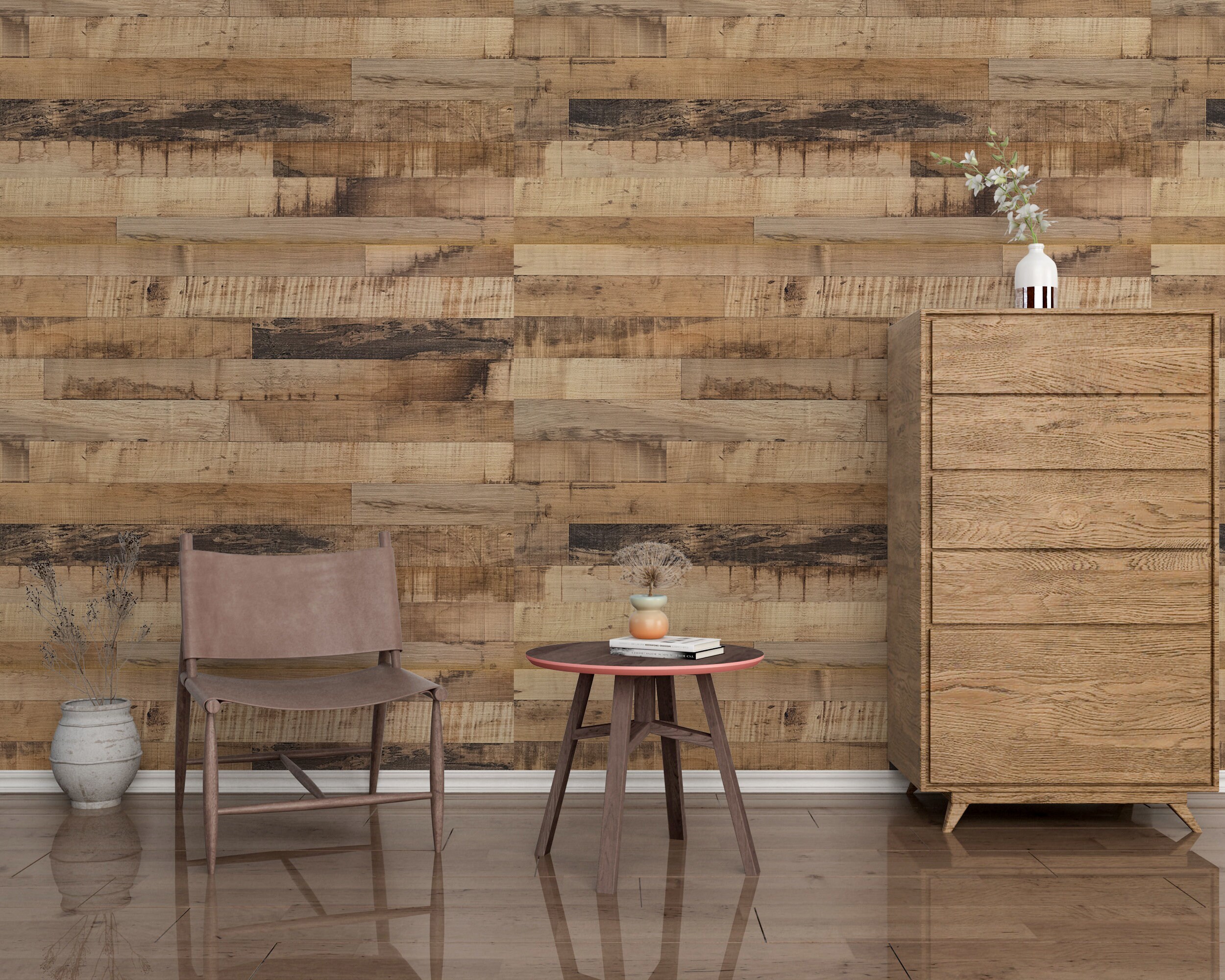 Wooden Plank Wallpaper Plank Look Wall Mural Wooden Texture Look 