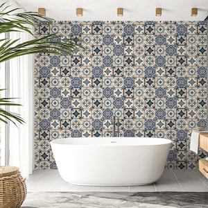 Carta da parati con piastrelle marocchine, carta da parati geometrica a mosaico, carta da parati murale vintage, carta da parati staccabile e attaccabile riposizionabile, carta da parati temporanea