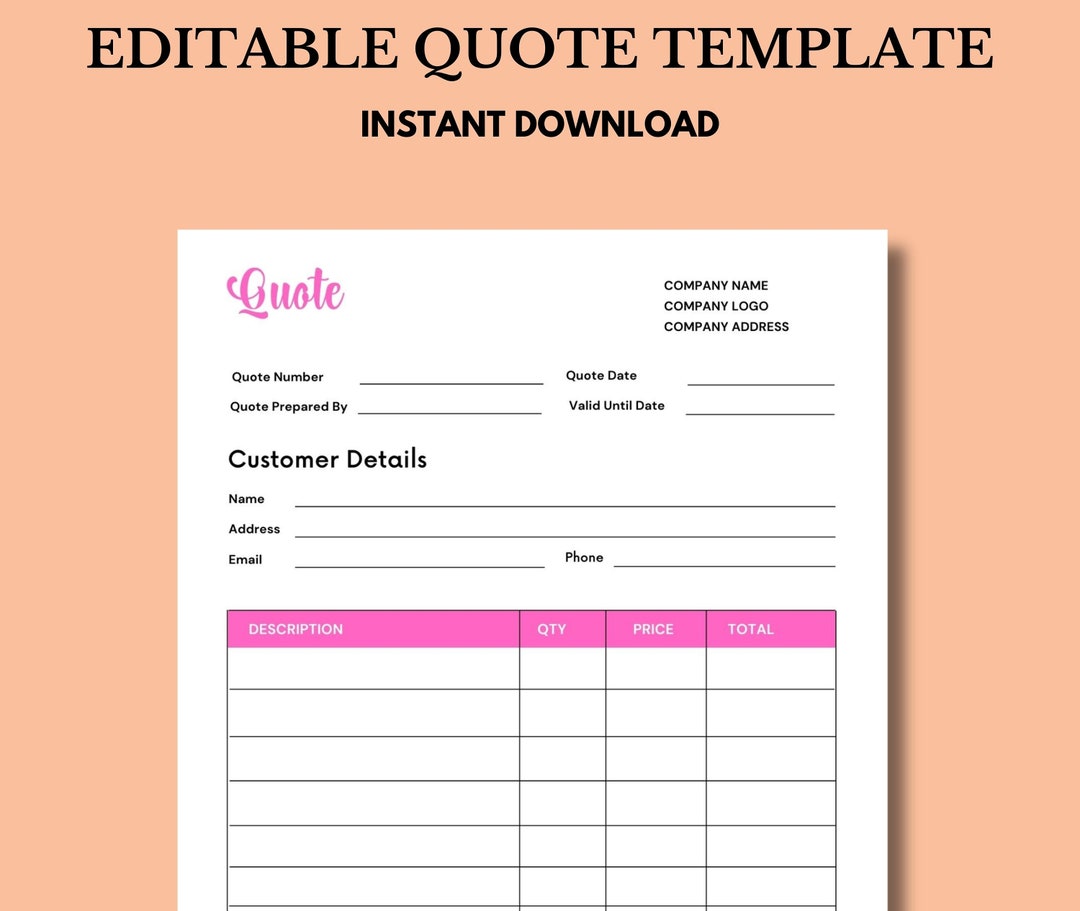 Canva Editable Quote Template Small Business Instant Downloadable ...