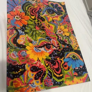 Retro Colorful Completed Diamond Painting.