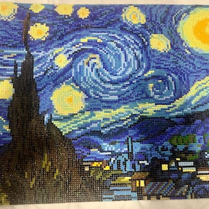 Starry Night Completed Diamond Painting.