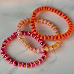 Sunshine Glow Clay Bead Bracelet Set