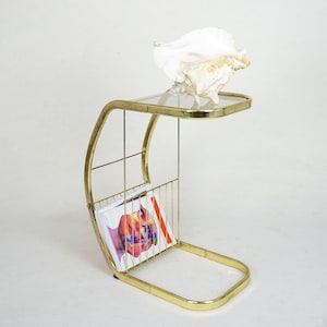 Mid-Century  Glass And Brass Side Table, Germany