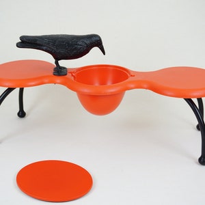 Vintage IKEA PS Table Designed by Eva and Peter Moritz / Red Plastic Table with Black Tubular Metal Frame