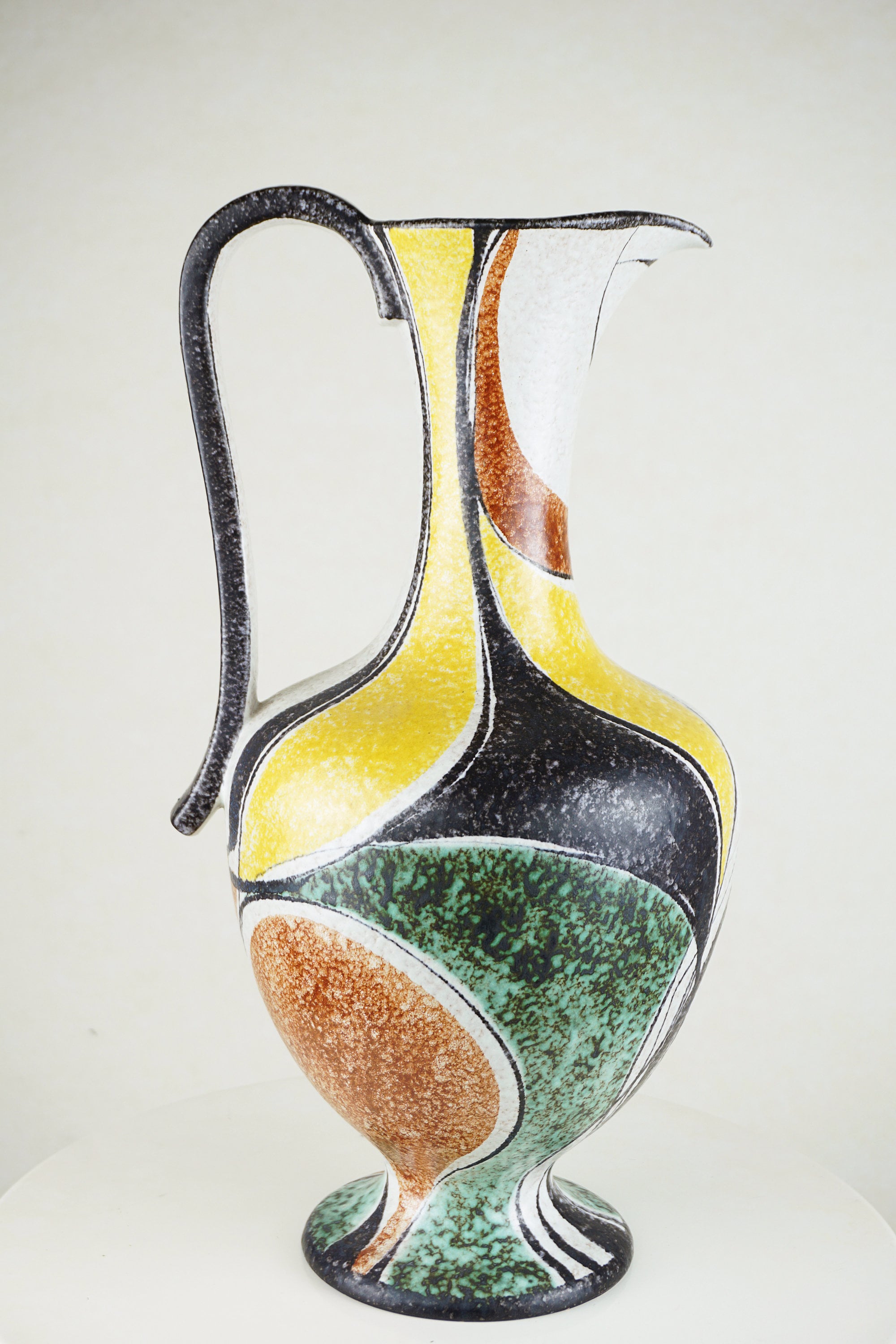 ドイツ ルシャ Ruscha 陶器 花瓶 ヴィンテージ 約51x30 美しい釉薬 ドイツ ルシャ Ruscha 陶器 花瓶 ヴィンテージ 約51x30 美しい