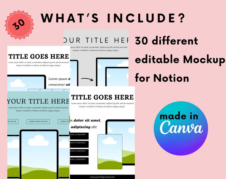 Notion Mockup Templates Editable Canva Templates Etsy Listing Notion Mockup Templates Editable Canva Templates Etsy Listing
