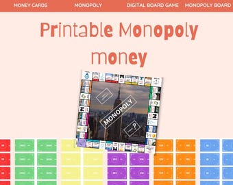 Printable Monopoly Game Money, Custom Banknotes (PDF)