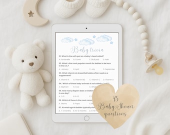 Minimalist Baby Shower Trivia Game (PDF)