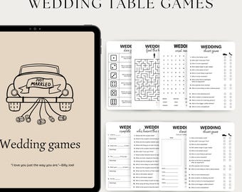 Wedding Table Games Bundle, Printable Reception Games (PDF)