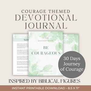 Devotional Journal Printable,30-Day Be Courageous,Digital Christian Journal,Faith Based Journal,Prayer Journal,Christian Journal Printable