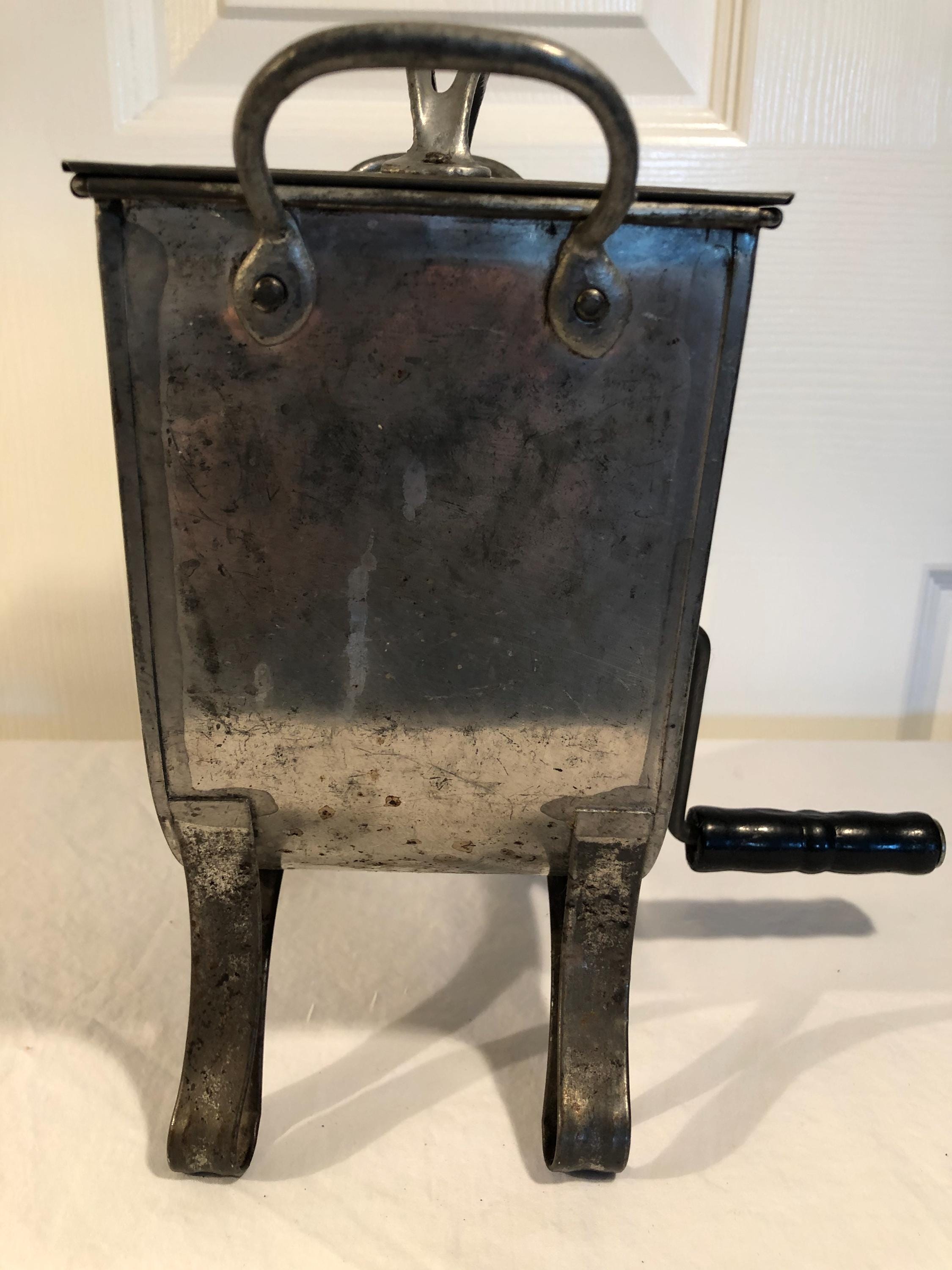 Antique Fries Tabletop Tin Butter Churn