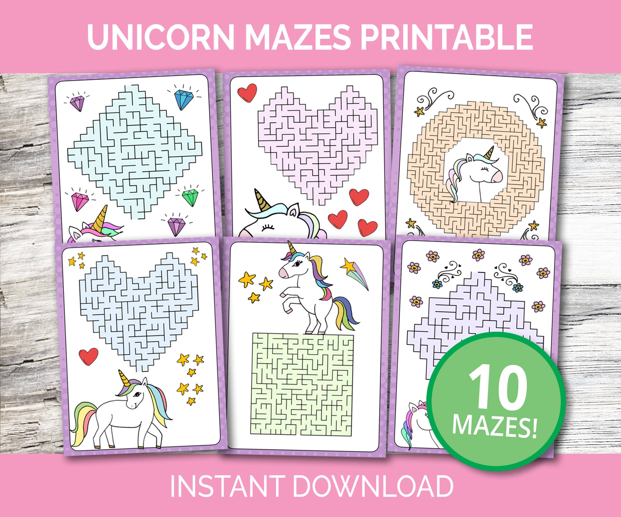 Unicorn Maze Printable, Kid Unicorn Maze, Unicorn Maze for Kids ...