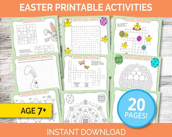 Easter Activity Bundle: Coloring Pages, Mazes, Puzzles (Digital Download)