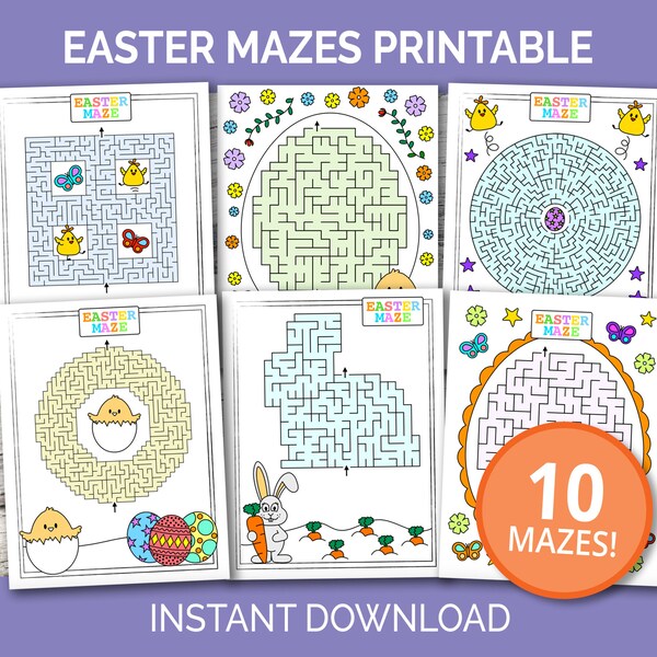 Easter Maze Printables - Etsy