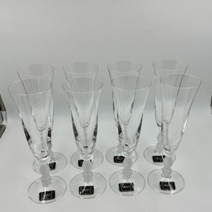Set of 8 Vintage Mikasa Crystal flute glasses