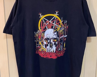 Vintage 90s Slayer Band Shirt Medium Large Size Do Not Cross