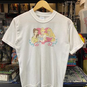 Vintage 00s Disney Prinzessin T-Shirt S, Die Schöne und das Biest, Cendrillon, Aurora, Vintage Film T-Shirt, Cartoon, Anime