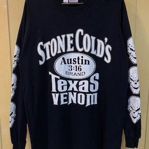 Vintage Y2K 00s Stone Cold Texas Venom 101 Proof Skull WWF Long Sleeve T Shirt ( Rare) XL , Vintage WWE t shirt , Vintage Wrestling