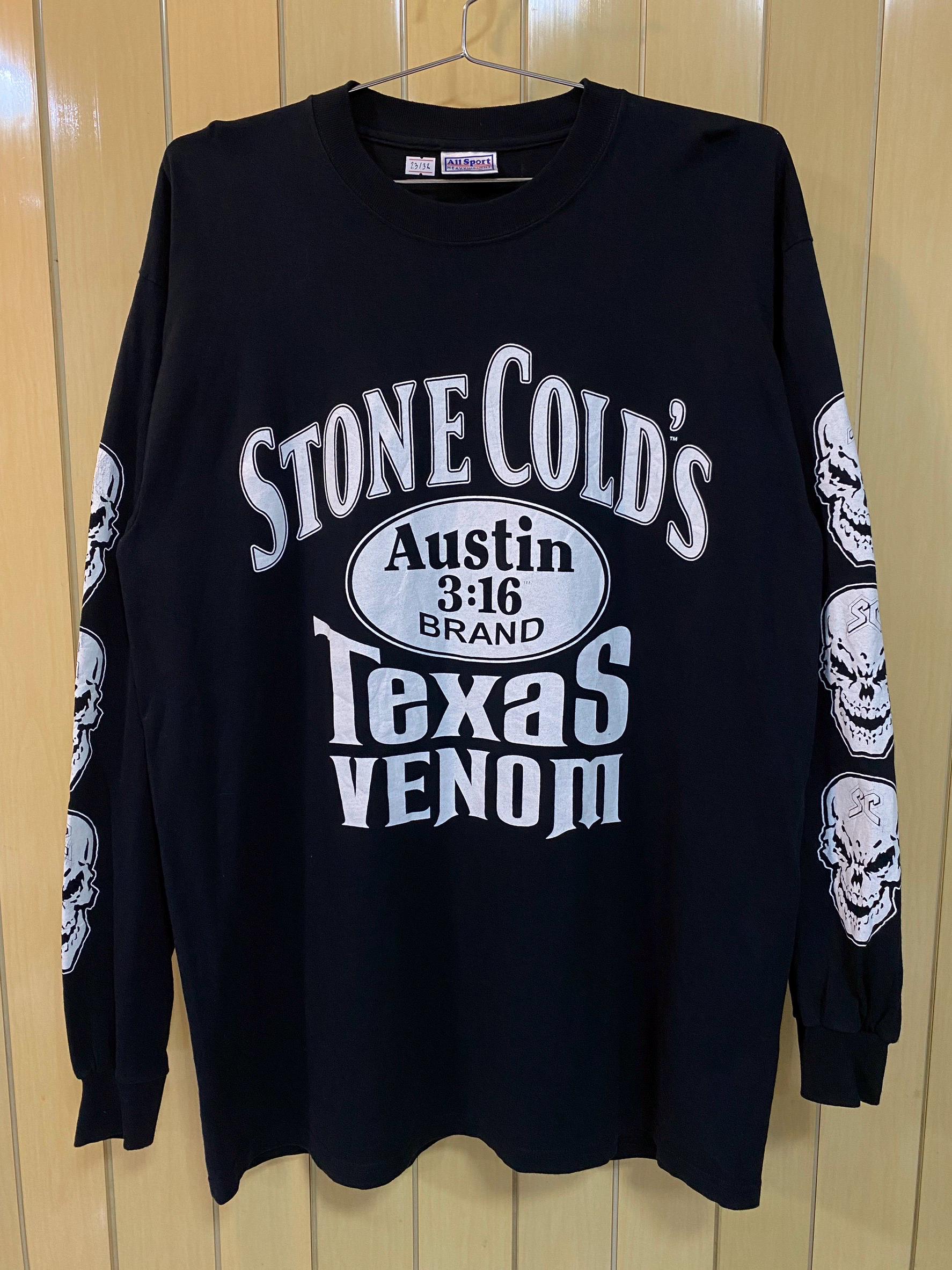 Vintage Y2K 00s Stone Cold Texas Venom 101 Proof Skull WWF Long