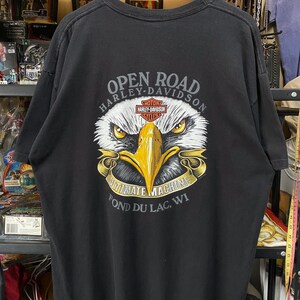 Vintage 00s Harley Davidson Eagle Graphic T Shirt 2XL , Vintage Motorcycle t shirt