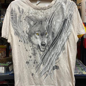 Vintage Y2K Grunge Style Wolf Claw Graphic Print Men&#39;s T-Shirt , Grunge , Y2K tee