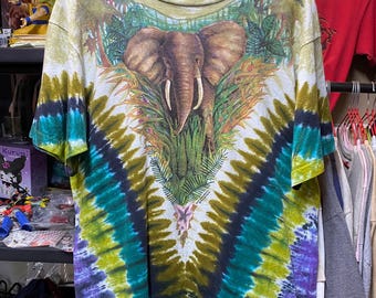 Vintage 1990 Liquid Blue Elephant Jungle T shirt XL , Vintage Liquid Blue T shirt , 90s Liquid Blue Tee, Liquid Blue, Vintage Animal T shirt