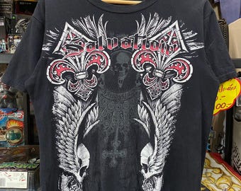 Y2K grunge style double skull & Wing Men's T-Shirt M , Grunge , Y2K t shirt , Emo