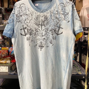 Y2K grunge style Skull & Cross Men&#39;s T-Shirt Size L , Grunge , Y2K t shirt , Emo